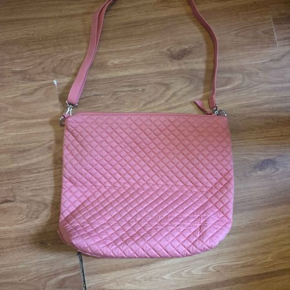 Vera Bradley Pink Quilted Hobo Shoulder Bag Diamond Pattern Cotton